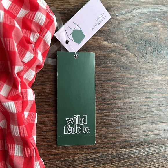 NWT Wild Fable Red & White Checkered One Piece | Retro | Swimsuit | Bathing Suit - Picture 5 of 10
